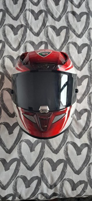 Casco Moto Ducati Corse HJC Rojo Blanc T M 57-58