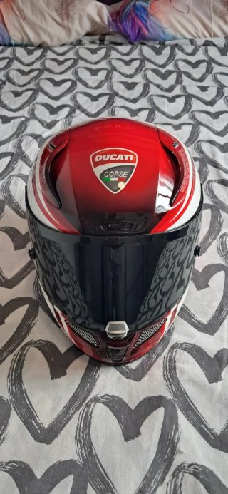 Casco Moto Ducati Corse HJC Rojo Blanc T M 57-58