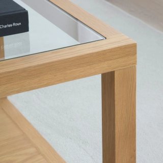 Mesa de centro comedor madera y cristal