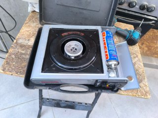 Fuego camping portátil con bombona