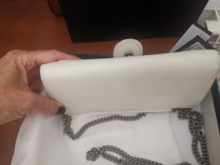 Borsa Pinko in pelle bianco slavato