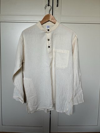 Camisa Kurta 100% Algodón Estilo Ibiza Beige