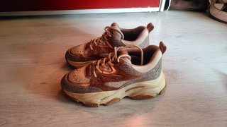 Sneakers donna oro e argento