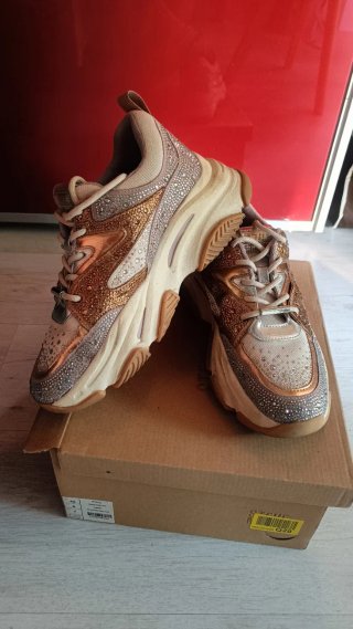 Sneakers donna oro e argento