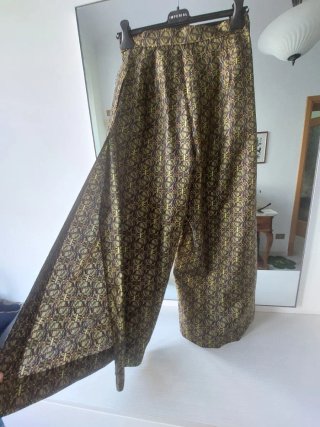 Pantaloni in seta multicolore