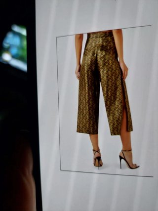Pantaloni in seta multicolore