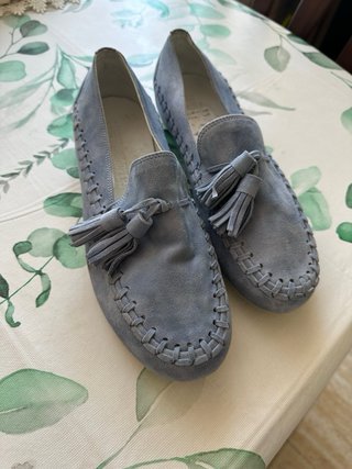 Mocasines azul de mujer
