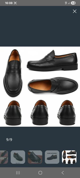 Scarpe uomo mocassini in pelle nera 39 a 46