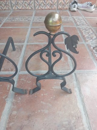 Morillos Chimenea Hierro Forjado Vintage