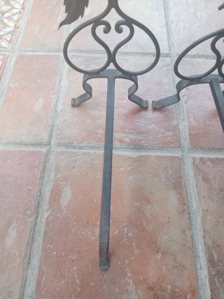 Morillos Chimenea Hierro Forjado Vintage
