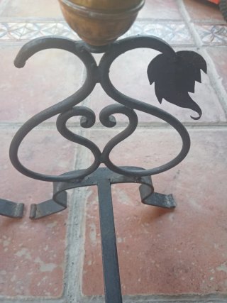 Morillos Chimenea Hierro Forjado Vintage