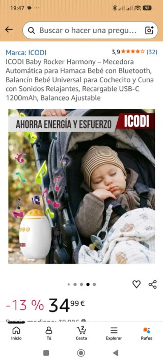 Mecedora Bebé Icodi Harmony Bluetooth