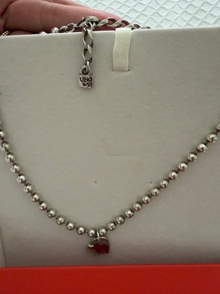 Collar Uno de 50 Corazón Plata