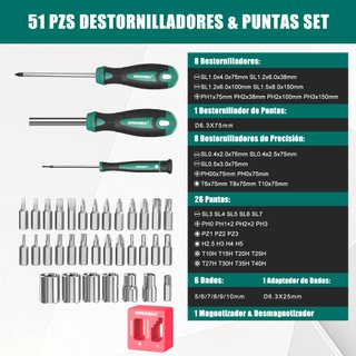 Juego Destornilladores HYCHIKA 51 Piezas