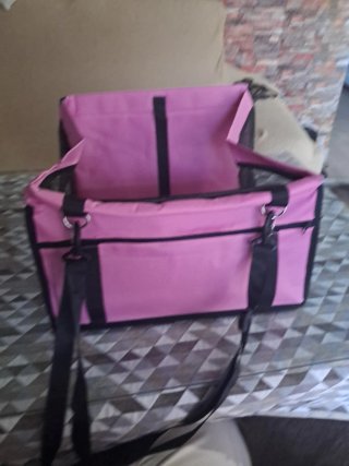 Transportín Coche Perro Rosa.Medida 40 × 33×25