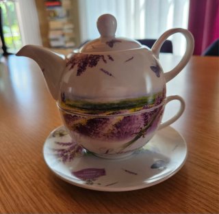 Teiera con tazza in porcellana