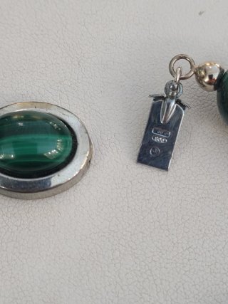 Collana antica malachite con ciondolo