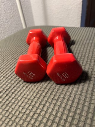 2 Mancuernas Rojas 1kg