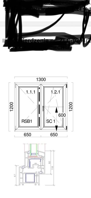 Ventana PVC con persiana 1200x1300mm