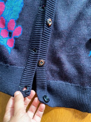 Chaqueta de punto floral mujer