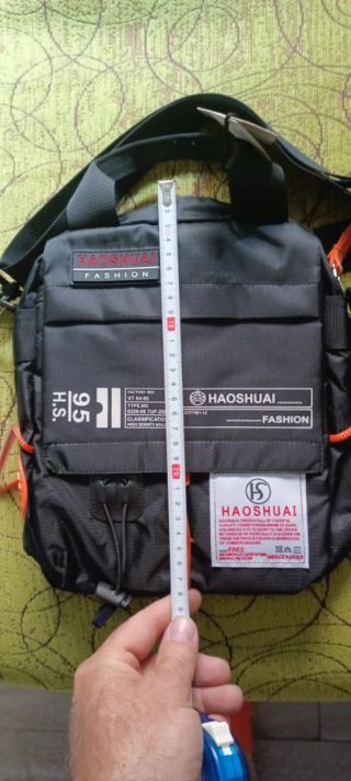 Bolso bandolera Haoshuai Negro y naranja