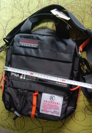 Bolso bandolera Haoshuai Negro y naranja
