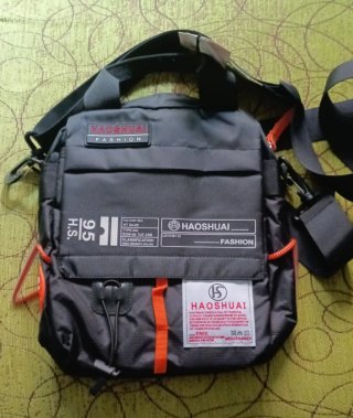 Bolso bandolera Haoshuai Negro y naranja