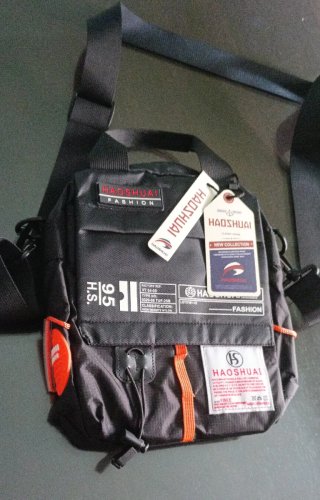 Bolso bandolera Haoshuai Negro y naranja
