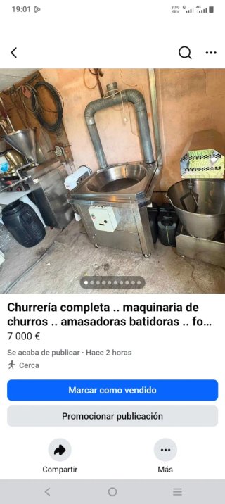 Maquinaria completa para churrería