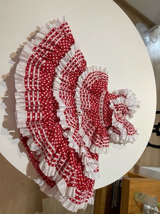 23 Vestido Flamenca Niña Rojo Lunares