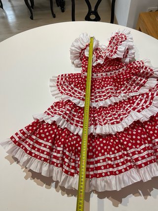 23 Vestido Flamenca Niña Rojo Lunares