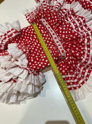23 Vestido Flamenca Niña Rojo Lunares