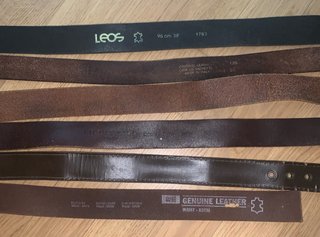 Lotto Cinture Vintage in Vera Pelle (Senza Fibbia)