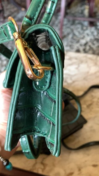 Bolso verde efecto cocodrilo
