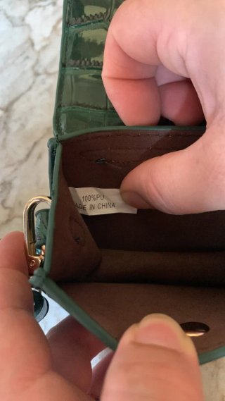 Bolso verde efecto cocodrilo