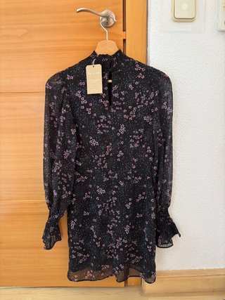 Vestido negro flores Brownie
