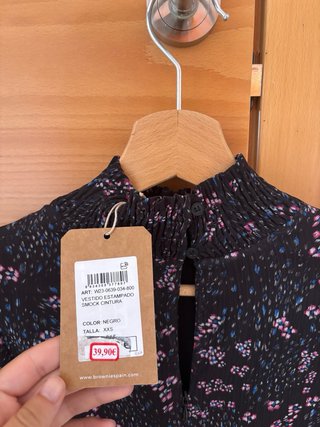Vestido negro flores Brownie