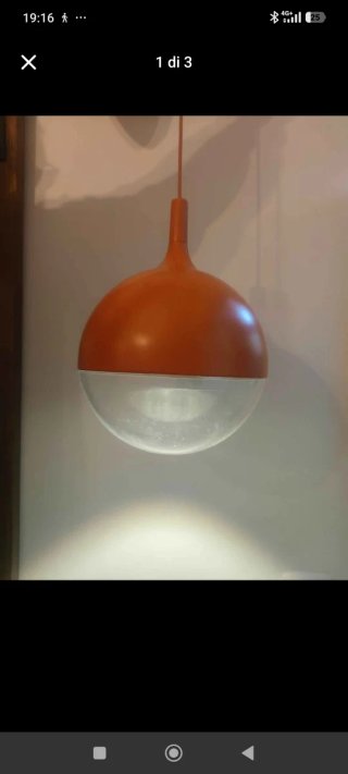 Lampadario Ikea Vaster Space Age Arancione Traspar