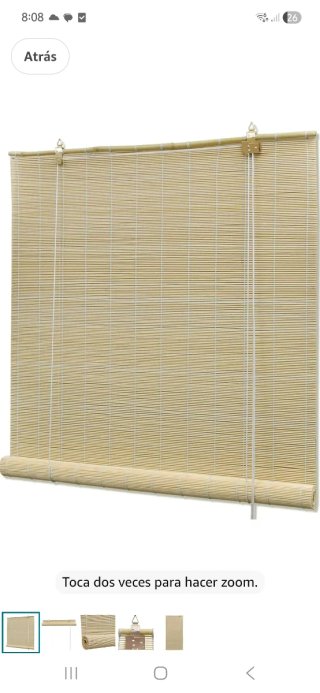 Estor bambú natural 140x160cm sin usar