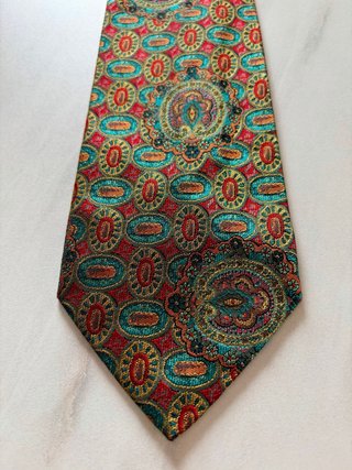 Corbata Missoni Verde y Roja Seda