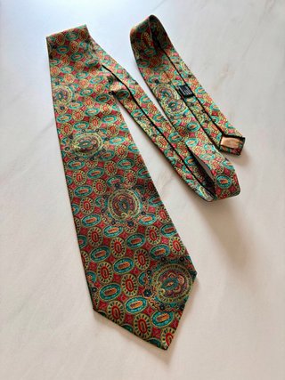 Corbata Missoni Verde y Roja Seda
