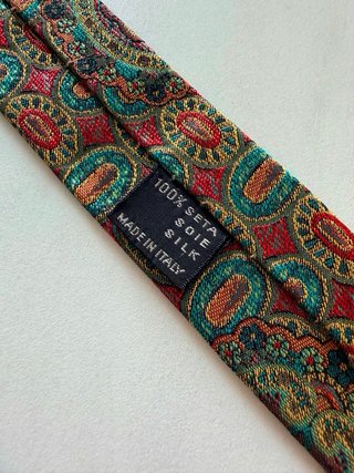 Corbata Missoni Verde y Roja Seda
