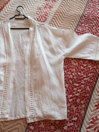 Kimono 100% Lino Blanco