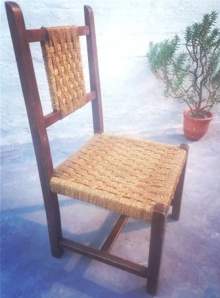 Silla antigua MADERA Y ENEA