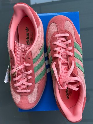 Adidas Gazelle Indoor pink and green
