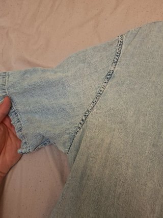 Camisa Vaquera Manga Corta Azul Talla XXL