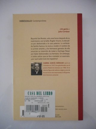 G García Márquez "Cronica de una Muerte Anunciada"