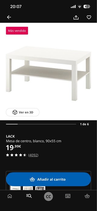Mesa de centro blanca