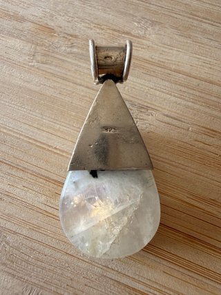 Colgante Plata Ley 925 Piedra Lunar Granate