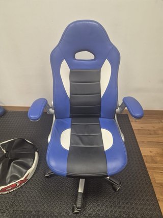 Silla escritorio Azul, Blanca y Negra